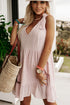 The Delicacy Embroidevibrant Eyelets Ruffled Hem Sleeveless Mini Dress
