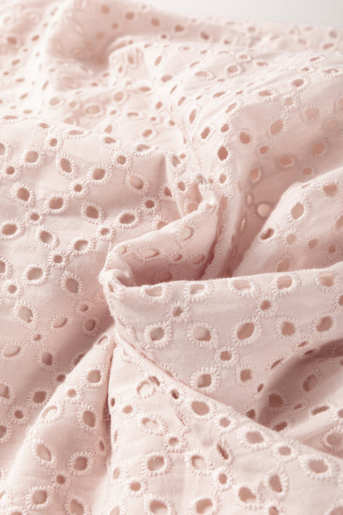 The Delicacy Embroidevibrant Eyelets Ruffled Hem Sleeveless Mini Dress