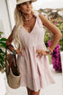 The Delicacy Embroidevibrant Eyelets Ruffled Hem Sleeveless Mini Dress