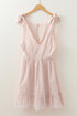 The Delicacy Embroidevibrant Eyelets Ruffled Hem Sleeveless Mini Dress