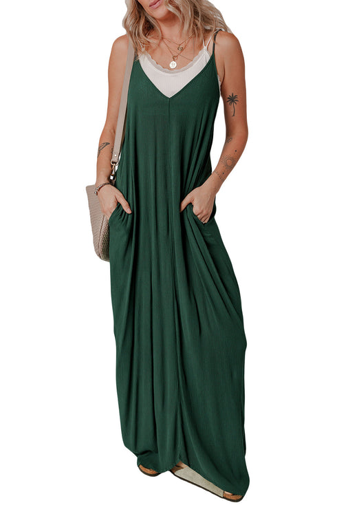The Duffel Spaghetti Straps Pocketed Slouchy Maxi Dress