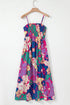 The Floral Print Shir Spaghetti Strap Loose Maxi Dress