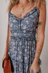 The Floral Spaghetti Strap Frilled V Neck Tie Midi Dress
