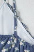 The Floral Spaghetti Strap Frilled V Neck Tie Midi Dress