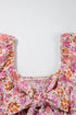 The Floral Square Neck Knotted Ruffle Midi Dress