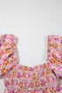 The Floral Square Neck Knotted Ruffle Midi Dress