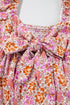 The Floral Square Neck Knotted Ruffle Midi Dress