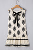 The Geometric Printed Sleeveless Hollowed Bowknot Back Mini Dress