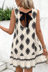 The Geometric Printed Sleeveless Hollowed Bowknot Back Mini Dress