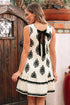 The Geometric Printed Sleeveless Hollowed Bowknot Back Mini Dress