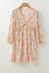 The Isabella Boho Floral V Neck Ruffled Empire Waist Long Sleeve Mini Ensemble