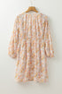 The Isabella Boho Floral V Neck Ruffled Empire Waist Long Sleeve Mini Ensemble