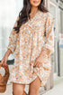 The Isabella Boho Floral V Neck Ruffled Empire Waist Long Sleeve Mini Ensemble
