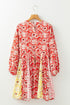 The Isabella Floral Patchwork Long Sleeve Pleated Mini Ensemble