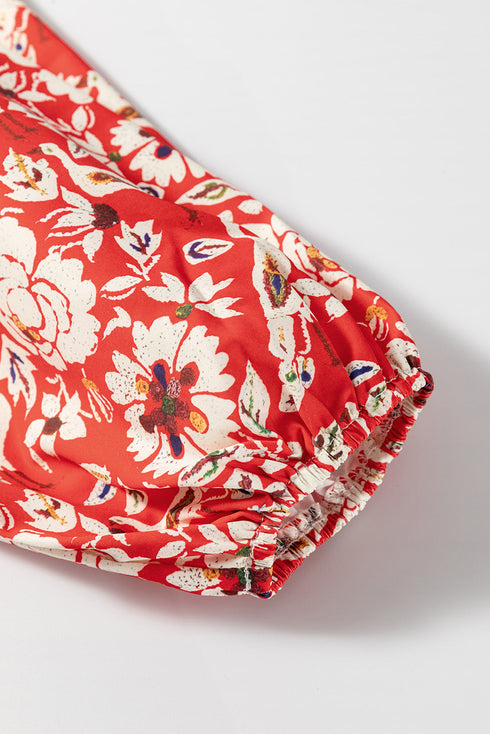 The Isabella Floral Patchwork Long Sleeve Pleated Mini Ensemble