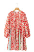 The Isabella Floral Patchwork Long Sleeve Pleated Mini Ensemble