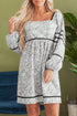 The Isabella Floral Print Open Back Balloon Sleeve Square Neck Mini Ensemble