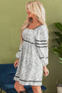 The Isabella Floral Print Open Back Balloon Sleeve Square Neck Mini Ensemble