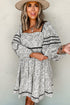 The Isabella Floral Print Open Back Balloon Sleeve Square Neck Mini Ensemble