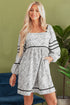 The Isabella Floral Print Open Back Balloon Sleeve Square Neck Mini Ensemble