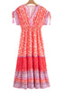 The Isabella Floral Print Tasseled Tied Sleeve Empire Waist Maxi Ensemble