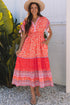 The Isabella Floral Print Tasseled Tied Sleeve Empire Waist Maxi Ensemble