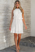The Isabella Lace Sleeveless Knot Hollow Out Back Tied Waist Mini Ensemble