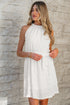 The Isabella Lace Sleeveless Knot Hollow Out Back Tied Waist Mini Ensemble