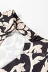 The Isabella Retro Floral Mixed Print Split Neck A-line Ensemble