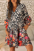 The Isabella Retro Floral Mixed Print Split Neck A-line Ensemble