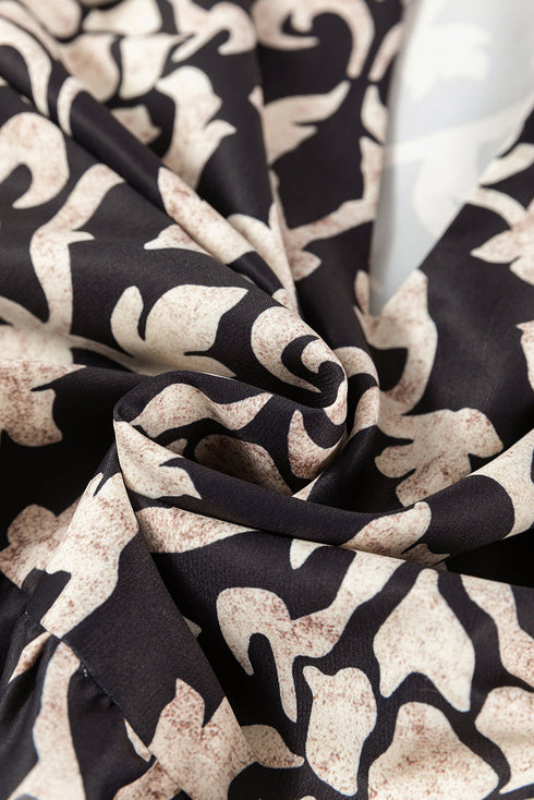 The Isabella Retro Floral Mixed Print Split Neck A-line Ensemble