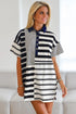 The Isabella Stripe Half Placket Polo T Shirt Ensemble