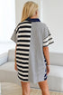 The Isabella Stripe Half Placket Polo T Shirt Ensemble