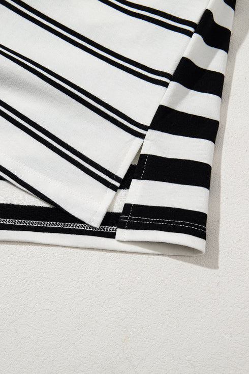 The Isabella Stripe Half Placket Polo T Shirt Ensemble