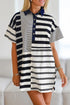 The Isabella Stripe Half Placket Polo T Shirt Ensemble