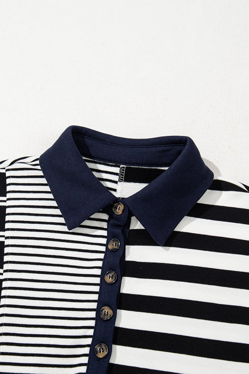 The Isabella Stripe Half Placket Polo T Shirt Ensemble