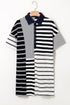 The Isabella Stripe Half Placket Polo T Shirt Ensemble