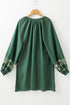 The Isabella Tie Neck Boho Floral Pattern Puff Sleeve Shift Ensemble