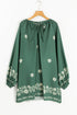 The Isabella Tie Neck Boho Floral Pattern Puff Sleeve Shift Ensemble