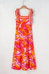 The Magnolia Stroll Knotted Shoulder Abstract Maxi Dress
