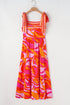 The Magnolia Stroll Knotted Shoulder Abstract Maxi Dress