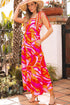 The Magnolia Stroll Knotted Shoulder Abstract Maxi Dress