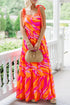 The Magnolia Stroll Knotted Shoulder Abstract Maxi Dress