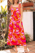 The Magnolia Stroll Knotted Shoulder Abstract Maxi Dress