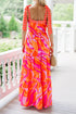 The Magnolia Stroll Knotted Shoulder Abstract Maxi Dress