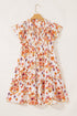 The Savannah Charm Ruffled Flutter Sleeve Floral Mini Dress