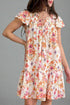 The Savannah Charm Ruffled Flutter Sleeve Floral Mini Dress