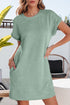 The Solid Color Textu Crinkle Short Sleeve T Shirt Dress