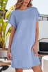 The Solid Color Textu Crinkle Short Sleeve T Shirt Dress