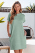 The Solid Color Textu Crinkle Short Sleeve T Shirt Dress